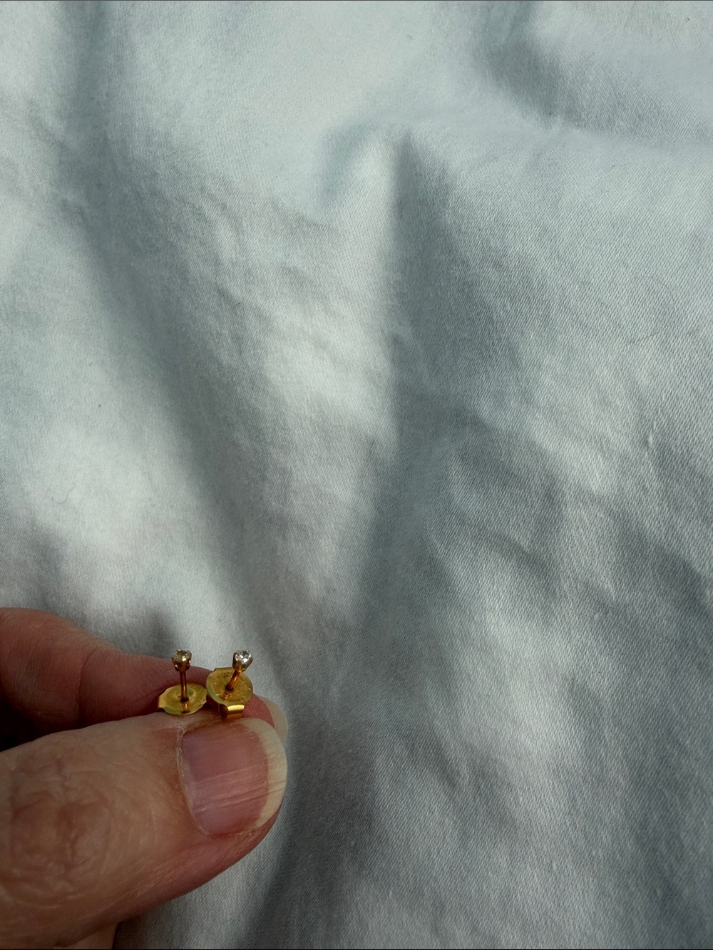 Gold Tone Cubic Zirconia Stud Earrings - Petite Sparkle